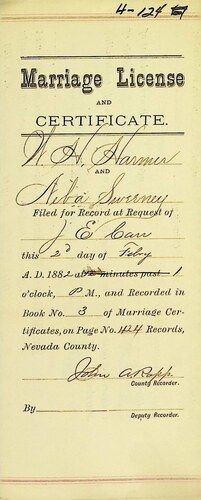 Click to see DR 6 H-124 of Marriage Certificates (DR 6 H)