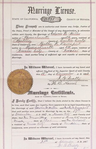 Click to see DR 6 H-125 of Marriage Certificates (DR 6 H)