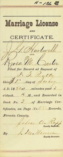Click to see DR 6 H-126 of Marriage Certificates (DR 6 H)