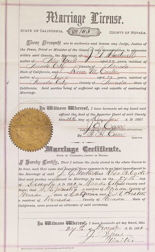 Click to see DR 6 H-126 of Marriage Certificates (DR 6 H)