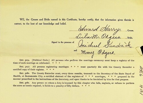 Click to see DR 6 H-131 of Marriage Certificates (DR 6 H)