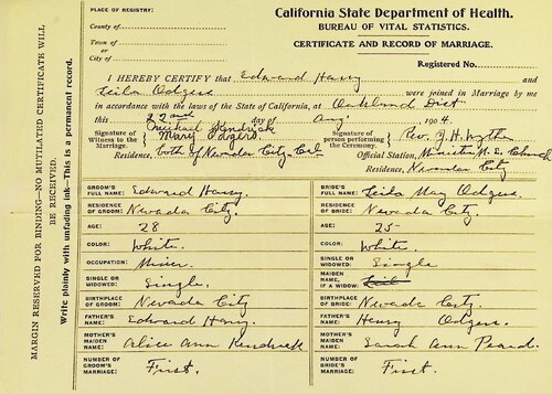 Click to see DR 6 H-131 of Marriage Certificates (DR 6 H)