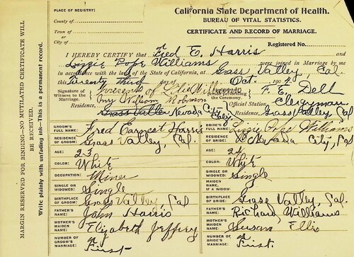 Click to see DR 6 H-134 of Marriage Certificates (DR 6 H)