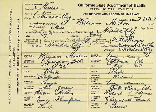 Click to see DR 6 H-135 of Marriage Certificates (DR 6 H)