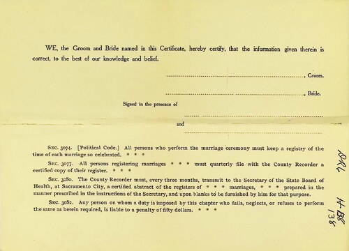 Click to see DR 6 H-138 of Marriage Certificates (DR 6 H)