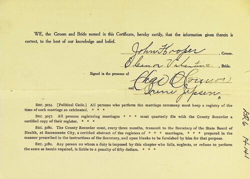 Click to see DR 6 H-141 of Marriage Certificates (DR 6 H)