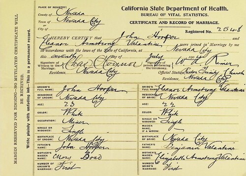 Click to see DR 6 H-141 of Marriage Certificates (DR 6 H)