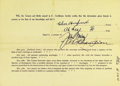Click to see DR 6 H-144 of Marriage Certificates (DR 6 H)