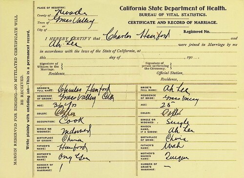 Click to see DR 6 H-144 of Marriage Certificates (DR 6 H)