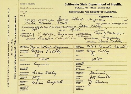 Click to see DR 6 H-145 of Marriage Certificates (DR 6 H)