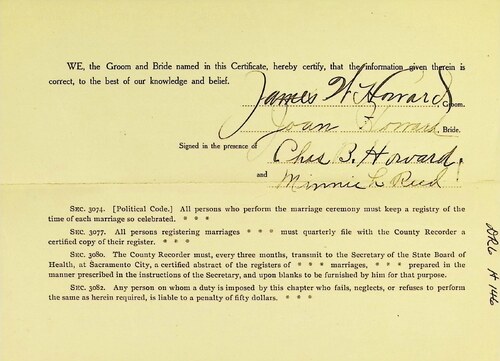 Click to see DR 6 H-146 of Marriage Certificates (DR 6 H)