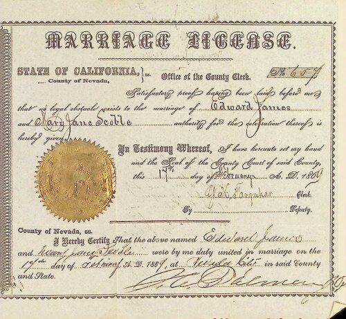 Click to see DR 6 J-1 of Marriage Certificates (DR 6 J)