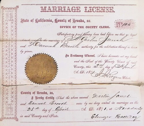 Click to see DR 6 J-5 of Marriage Certificates (DR 6 J)