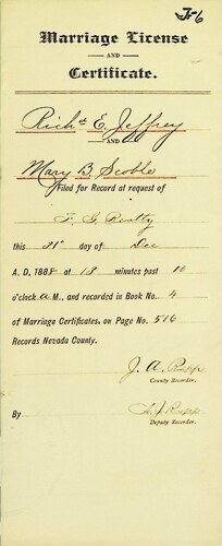 Click to see DR 6 J-6 of Marriage Certificates (DR 6 J)