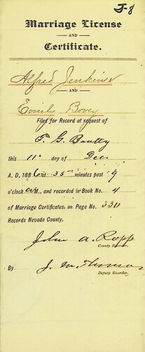 Click to see DR 6 J-8 of Marriage Certificates (DR 6 J)