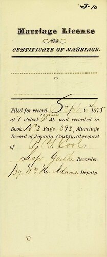 Click to see DR 6 J-10 of Marriage Certificates (DR 6 J)