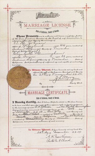 Click to see DR 6 J-16 of Marriage Certificates (DR 6 J)