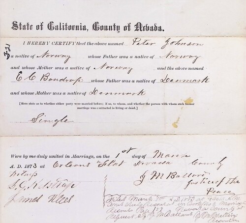 Click to see DR 6 J-21 of Marriage Certificates (DR 6 J)
