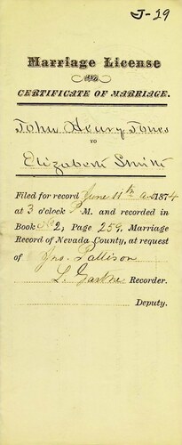 Click to see DR 6 J-29 of Marriage Certificates (DR 6 J)