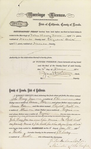 Click to see DR 6 J-29 of Marriage Certificates (DR 6 J)