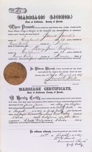 Click to see DR 6 J-36 of Marriage Certificates (DR 6 J)