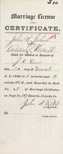 Click to see DR 6 J-42 of Marriage Certificates (DR 6 J)