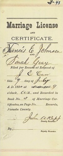 Click to see DR 6 J-43 of Marriage Certificates (DR 6 J)