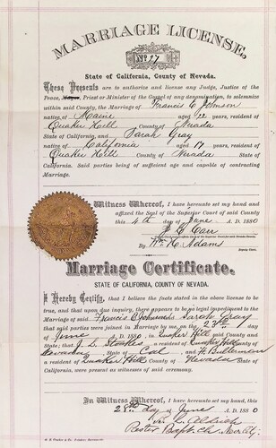 Click to see DR 6 J-43 of Marriage Certificates (DR 6 J)