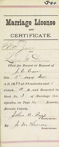 Click to see DR 6 J-44 of Marriage Certificates (DR 6 J)