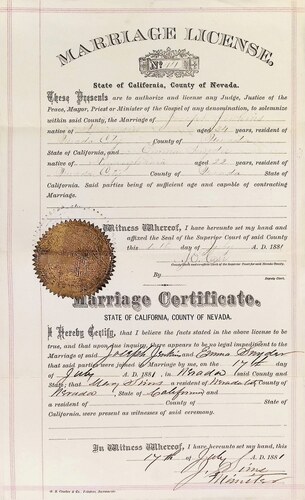 Click to see DR 6 J-45 of Marriage Certificates (DR 6 J)