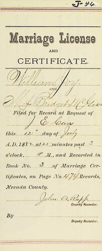 Click to see DR 6 J-46 of Marriage Certificates (DR 6 J)