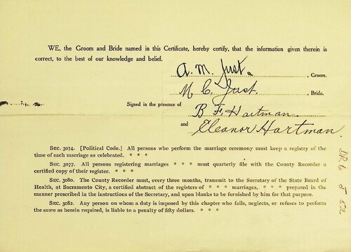 Click to see DR 6 J-52 of Marriage Certificates (DR 6 J)