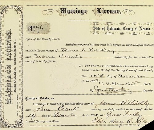 Click to see DR 6 K-1 of Marriage Certificates (DR 6 K)
