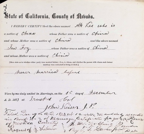Click to see DR 6 K-2 of Marriage Certificates (DR 6 K)