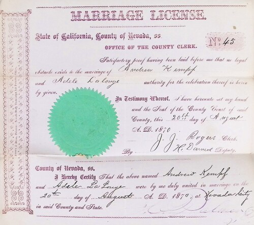 Click to see DR 6 K-3 of Marriage Certificates (DR 6 K)