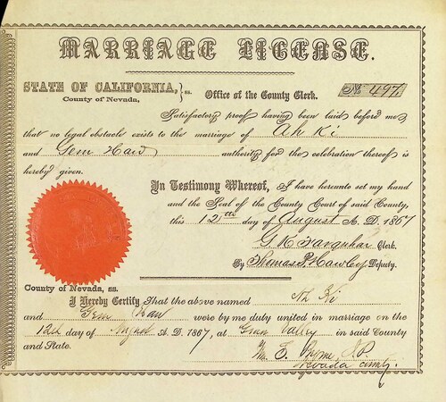 Click to see DR 6 K-7 of Marriage Certificates (DR 6 K)