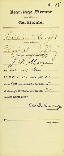 Click to see DR 6 K-18 of Marriage Certificates (DR 6 K)