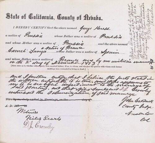 Click to see DR 6 K-19 of Marriage Certificates (DR 6 K)