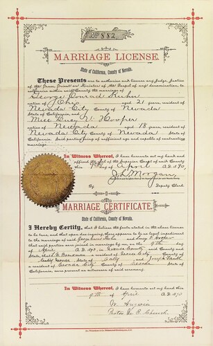 Click to see DR 6 K-21 of Marriage Certificates (DR 6 K)