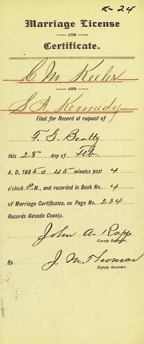 Click to see DR 6 K-24 of Marriage Certificates (DR 6 K)