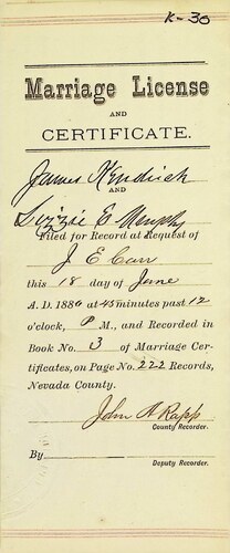 Click to see DR 6 K-30 of Marriage Certificates (DR 6 K)