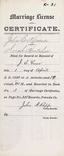 Click to see DR 6 K-31 of Marriage Certificates (DR 6 K)
