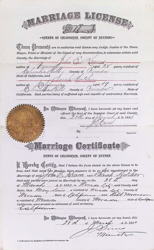 Click to see DR 6 K-31 of Marriage Certificates (DR 6 K)