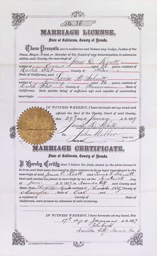 Click to see DR 6 K-33 of Marriage Certificates (DR 6 K)