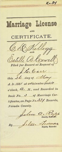 Click to see DR 6 K-34 of Marriage Certificates (DR 6 K)