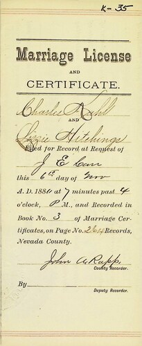Click to see DR 6 K-35 of Marriage Certificates (DR 6 K)