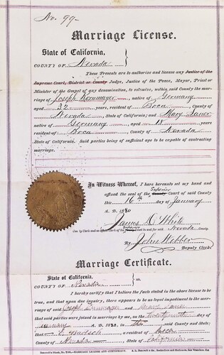 Click to see DR 6 K-36 of Marriage Certificates (DR 6 K)