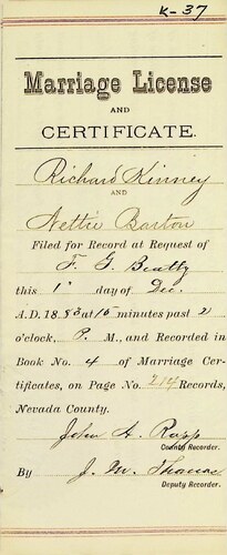 Click to see DR 6 K-37 of Marriage Certificates (DR 6 K)