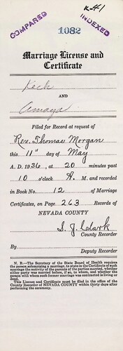 Click to see DR 6 K-41 of Marriage Certificates (DR 6 K)
