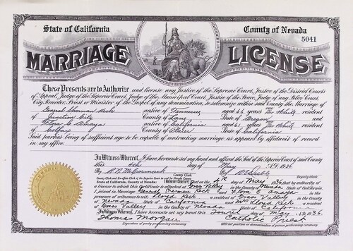 Click to see DR 6 K-41 of Marriage Certificates (DR 6 K)